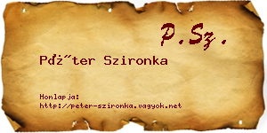 Péter Szironka névjegykártya