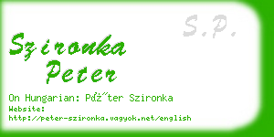 szironka peter business card